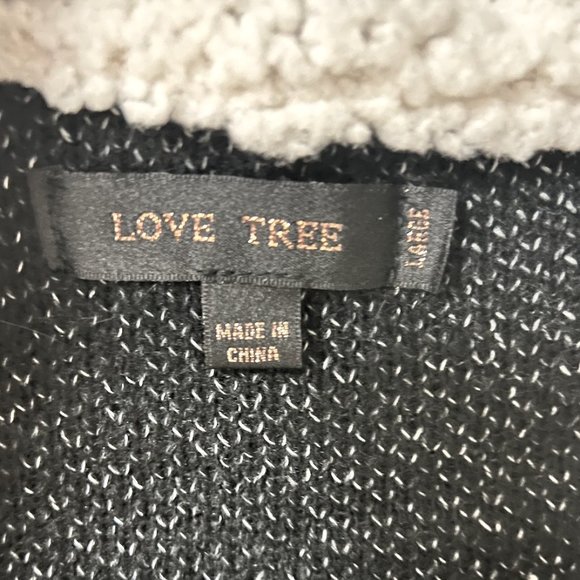 Love Tree Open Front Cardigan Shacket Sherpa - Picture 7 of 7